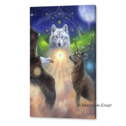 Canvas print Metatron Moon, schilderij wolf, arend en edelhert [te koop] - kunst reproductie