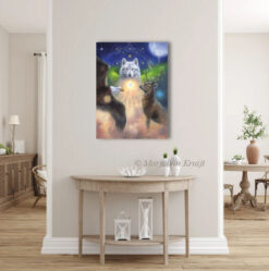 Canvas print Metatron Moon, schilderij wolf, arend en edelhert [te koop] - kunst reproductie