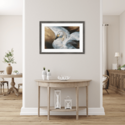 'Gracious swan', HQ giclée art print, interieur design reproductie van kunst [te koop]